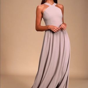 High Neck Maxi Dress Navy Blue